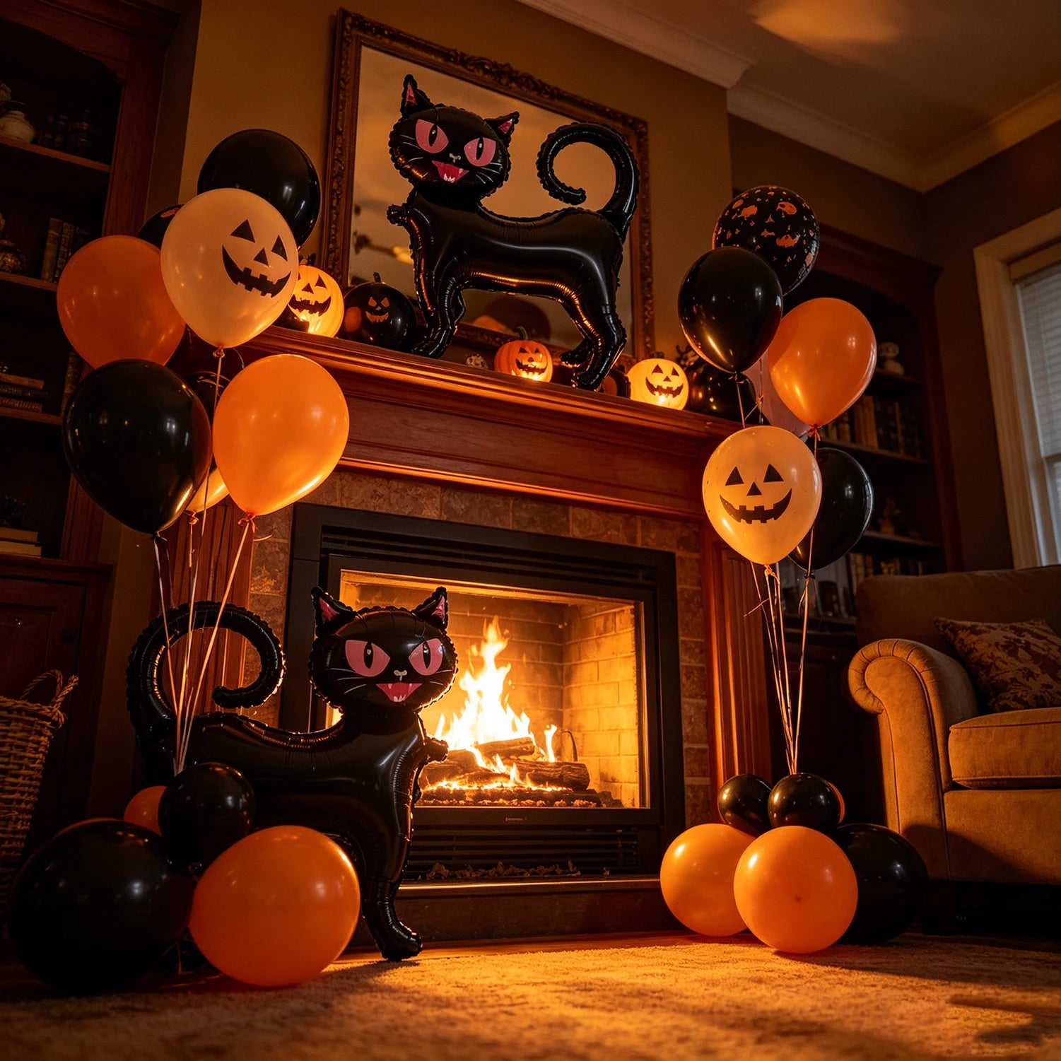 Halloween Party Foil Balloon Set Trick Treating Haunted House Decoration Community Parties Family Gatherings Carnival Night