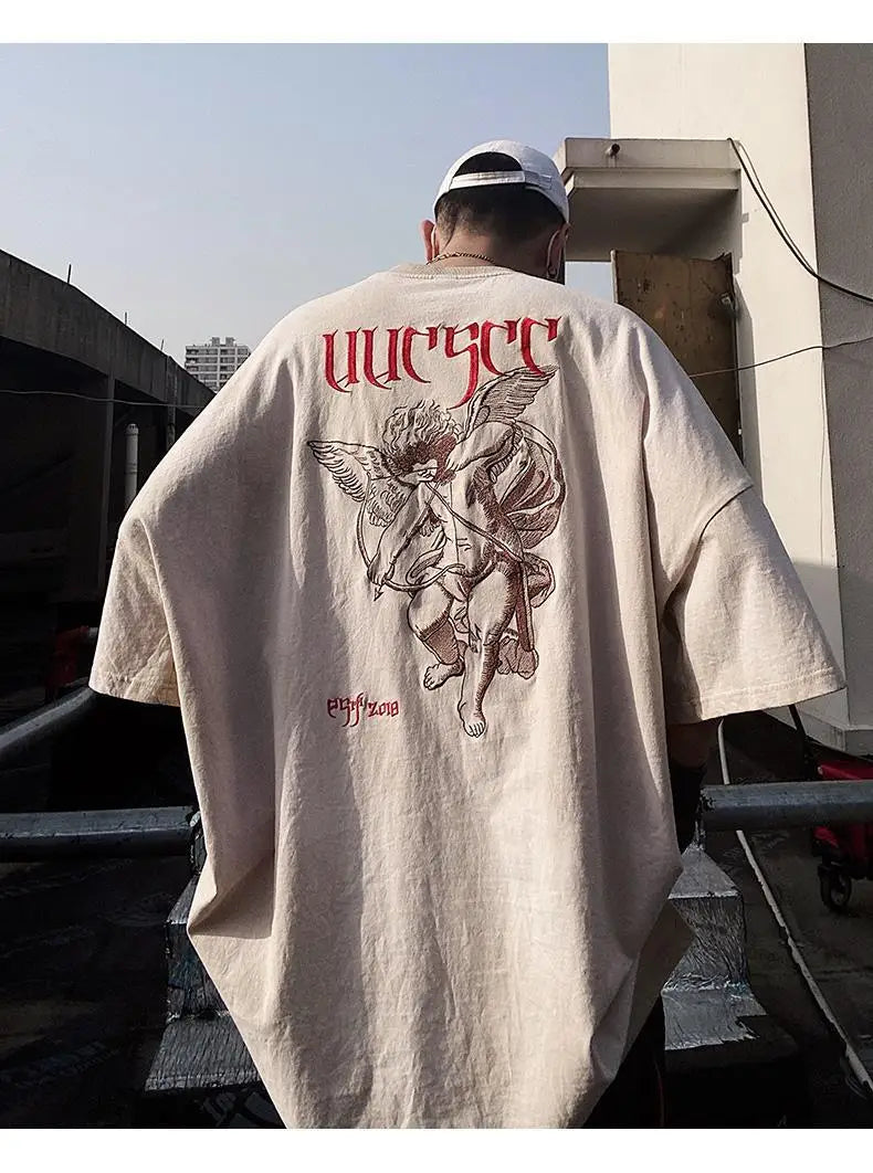 Men’s Acid Anime Graphic Oversized T-Shirt