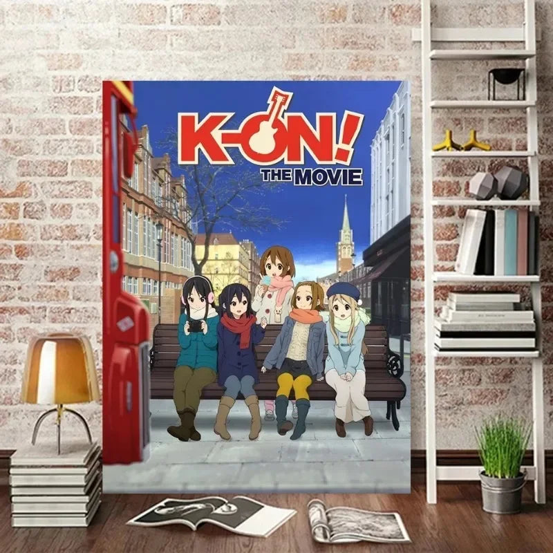 Japan Classic Anime Music K-On! Poster Print Cute Beautiful Girl Band HD 4K Canvas Painting Wall Art Home Living Room Decorative