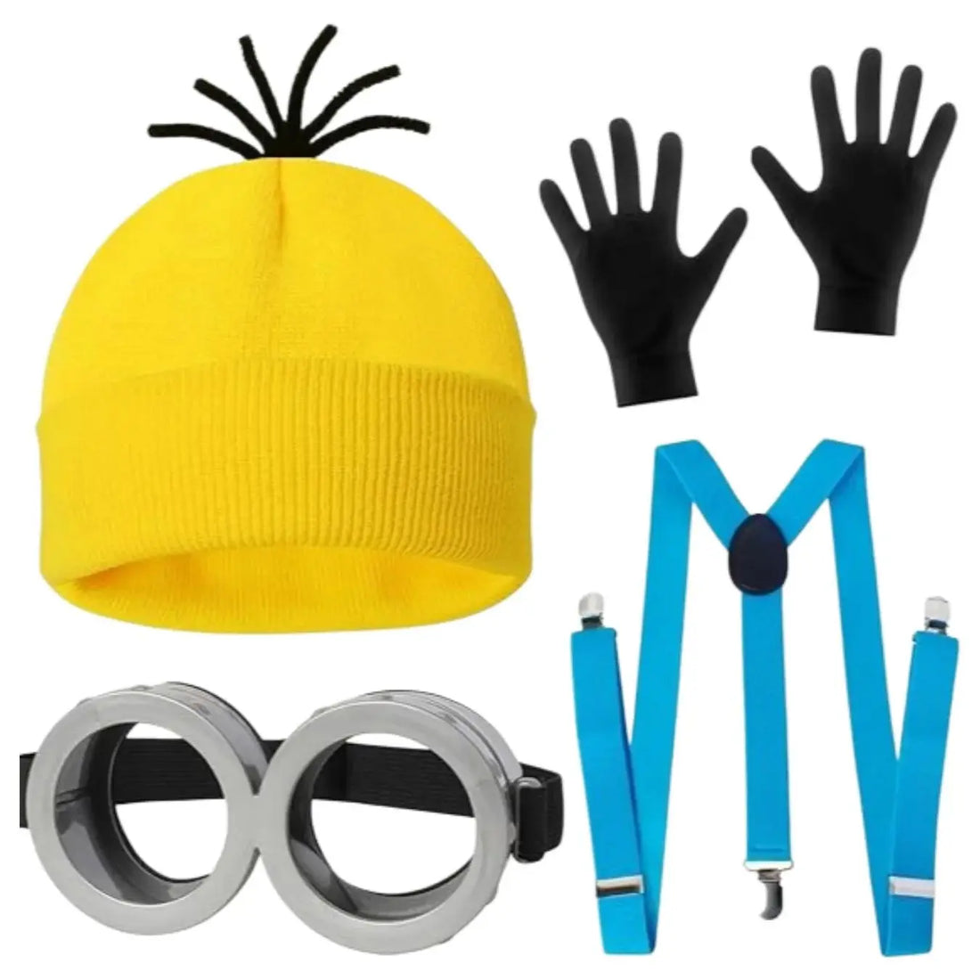 4Pc Hat, Gloves, and Glasses Strap Set Suitable for Halloween Costume Props, Cosplay Role-Playing, Party Atmosphere Decoration, and Fun Party Outfits