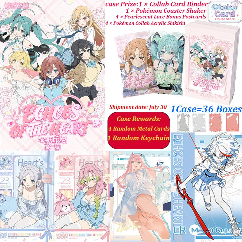 Echoes of The Heart Vol.1 Waifu Cards Collection Cards 18 Anime Series Booster Box TCG CCG ACG Trading Cards Rare Holographic