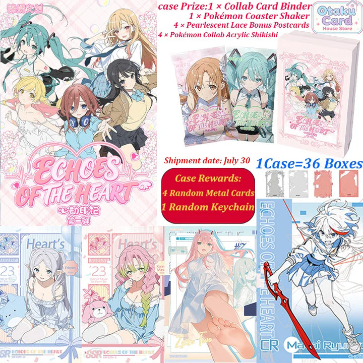 Echoes of The Heart Vol.1 Waifu Cards Collection Cards 18 Anime Series Booster Box TCG CCG ACG Trading Cards Rare Holographic